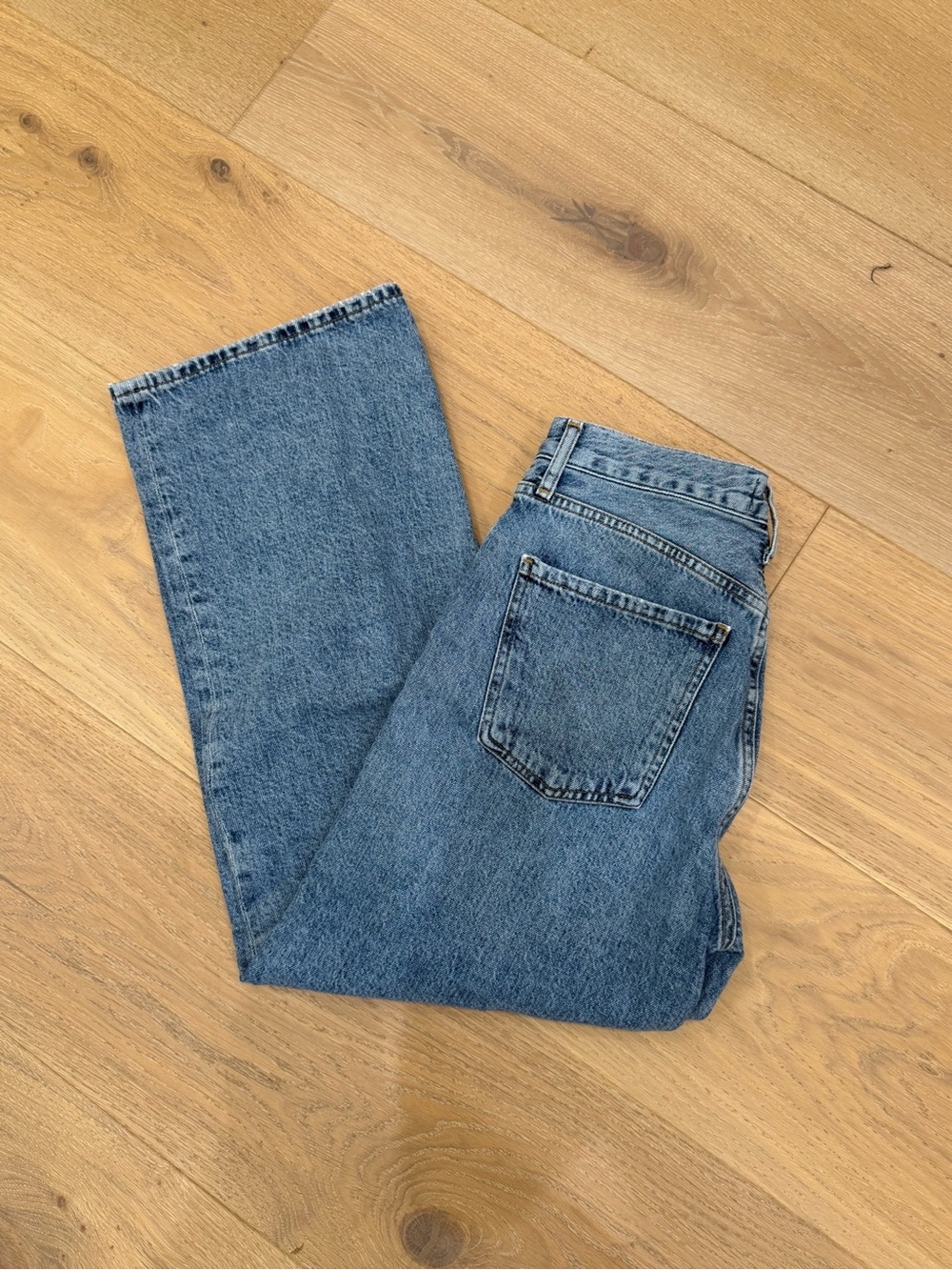Agolde Women's Straight-Leg Jeans in Mid Blue Wash